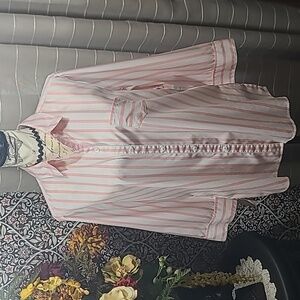 Foxcroft shaped  stripped button down blouse